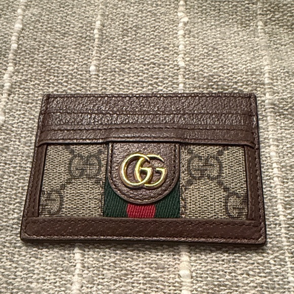 Gucci Other - Gucci GG Supreme Ophidia Brown and Green Card Holder authintic Like New